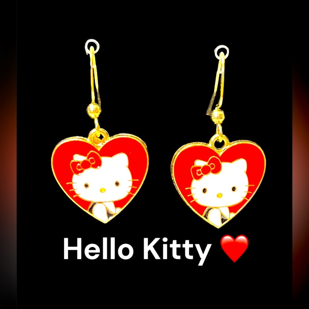 Cute cartoon Kitty earrings with stainless hooks